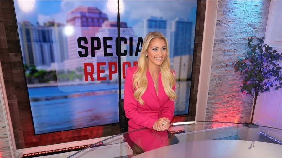Emily Rose Finn at the anchor desk