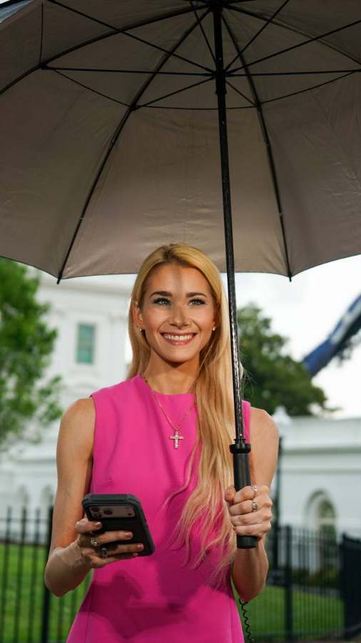 Emily reporting outside the White House