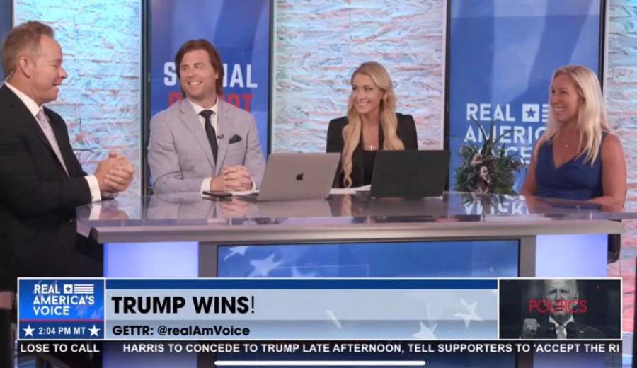 Emily on the RAV anchor desk the night Trump won